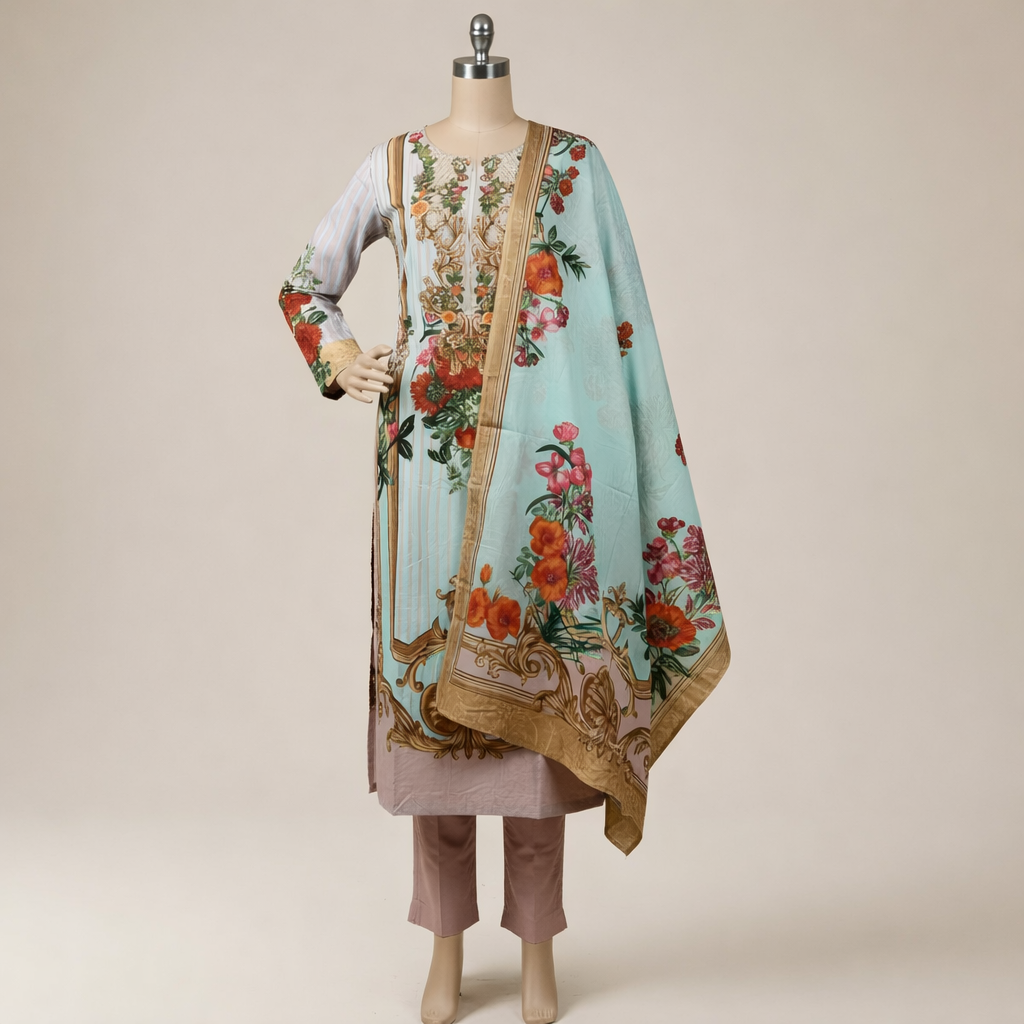loral Printed Suit Set with Elegant Dupatta MO5.2