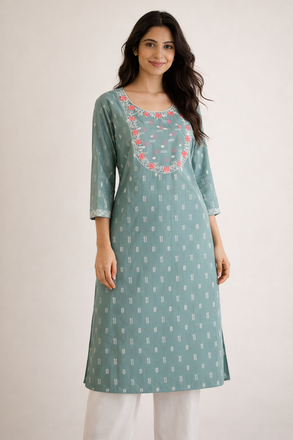 Classic Green Ethnic Kurta Ho 3 - LIGHT GREEN