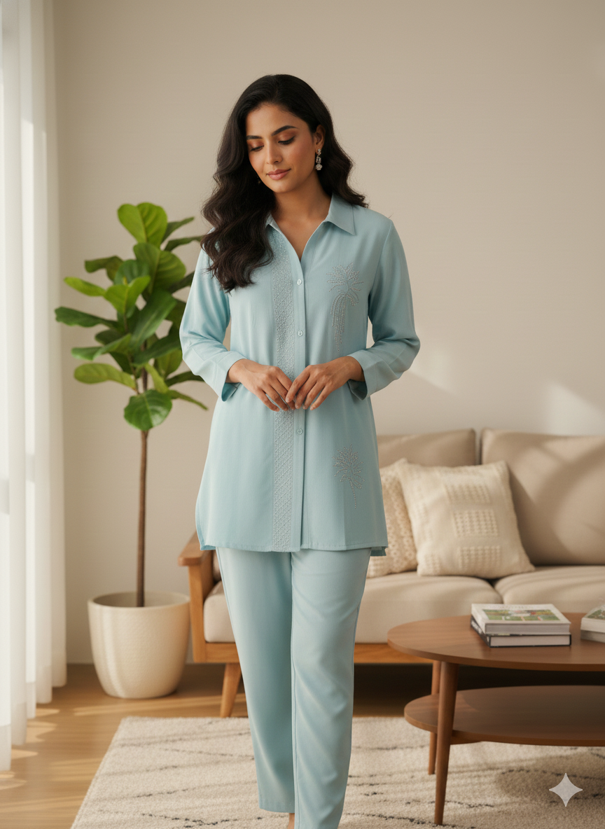 Aqua Bloom Co-ord Set