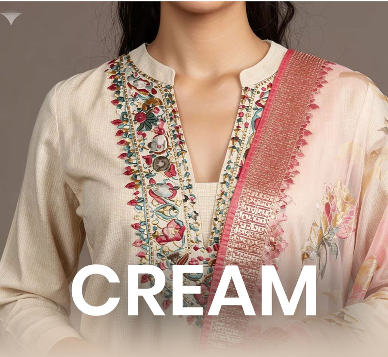 Shop cream ethnic wear for women – Fabric & Co

