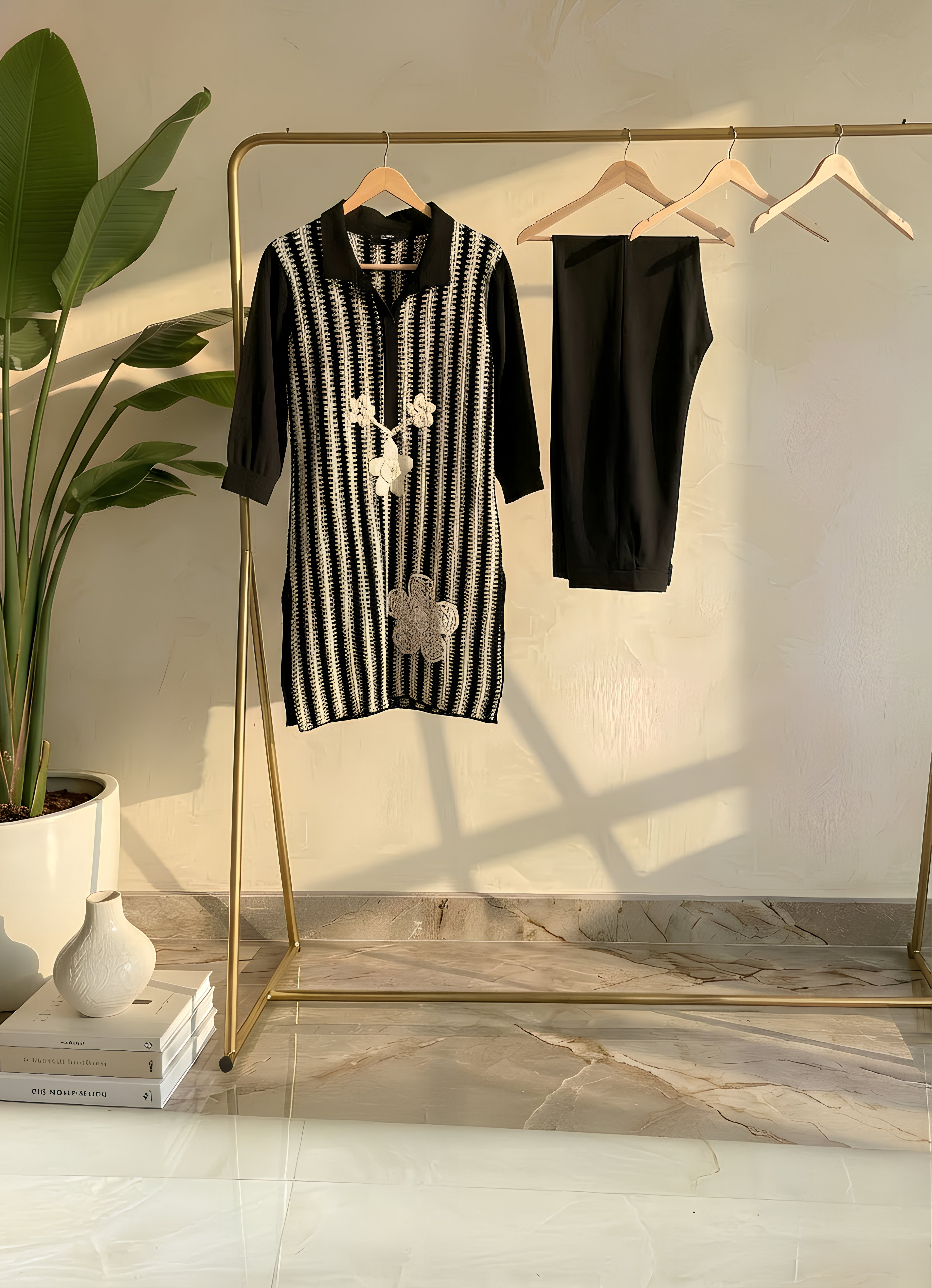 Black Bloom Co-ord Set