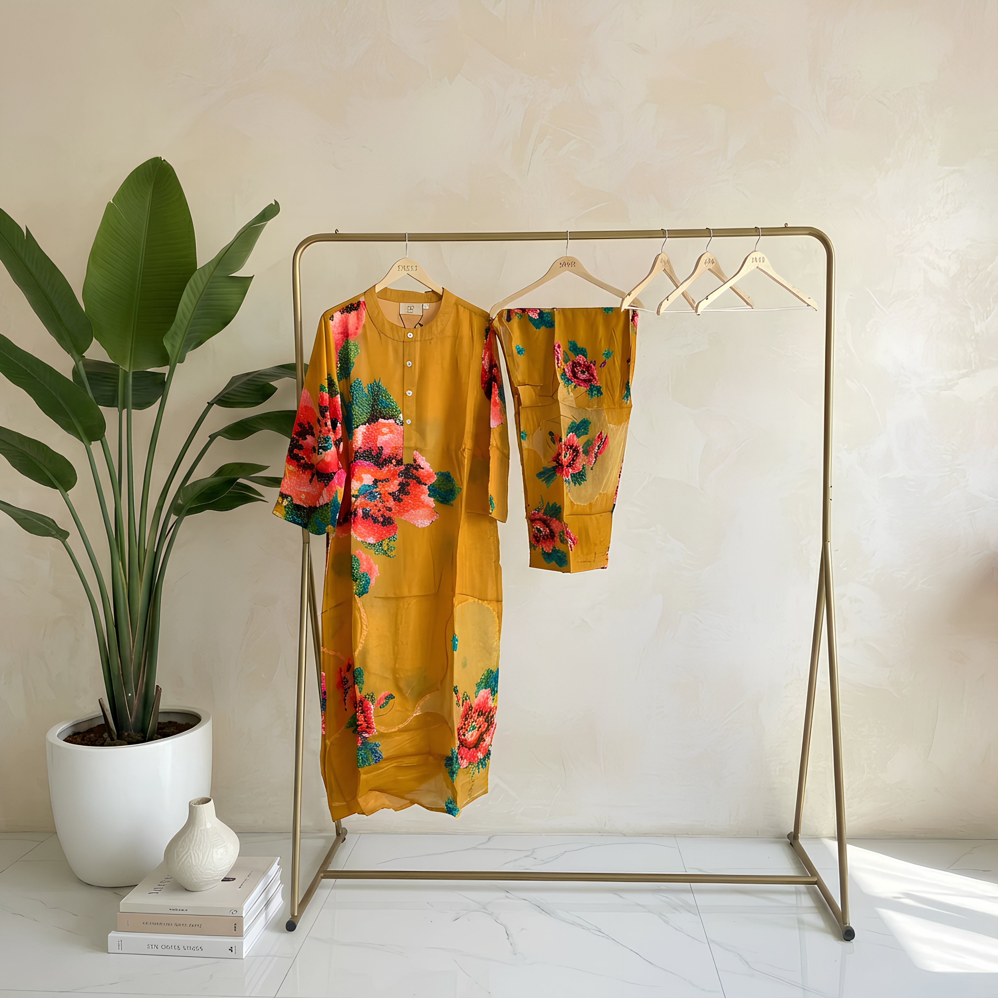 Golden Flora Elegance Co-ords