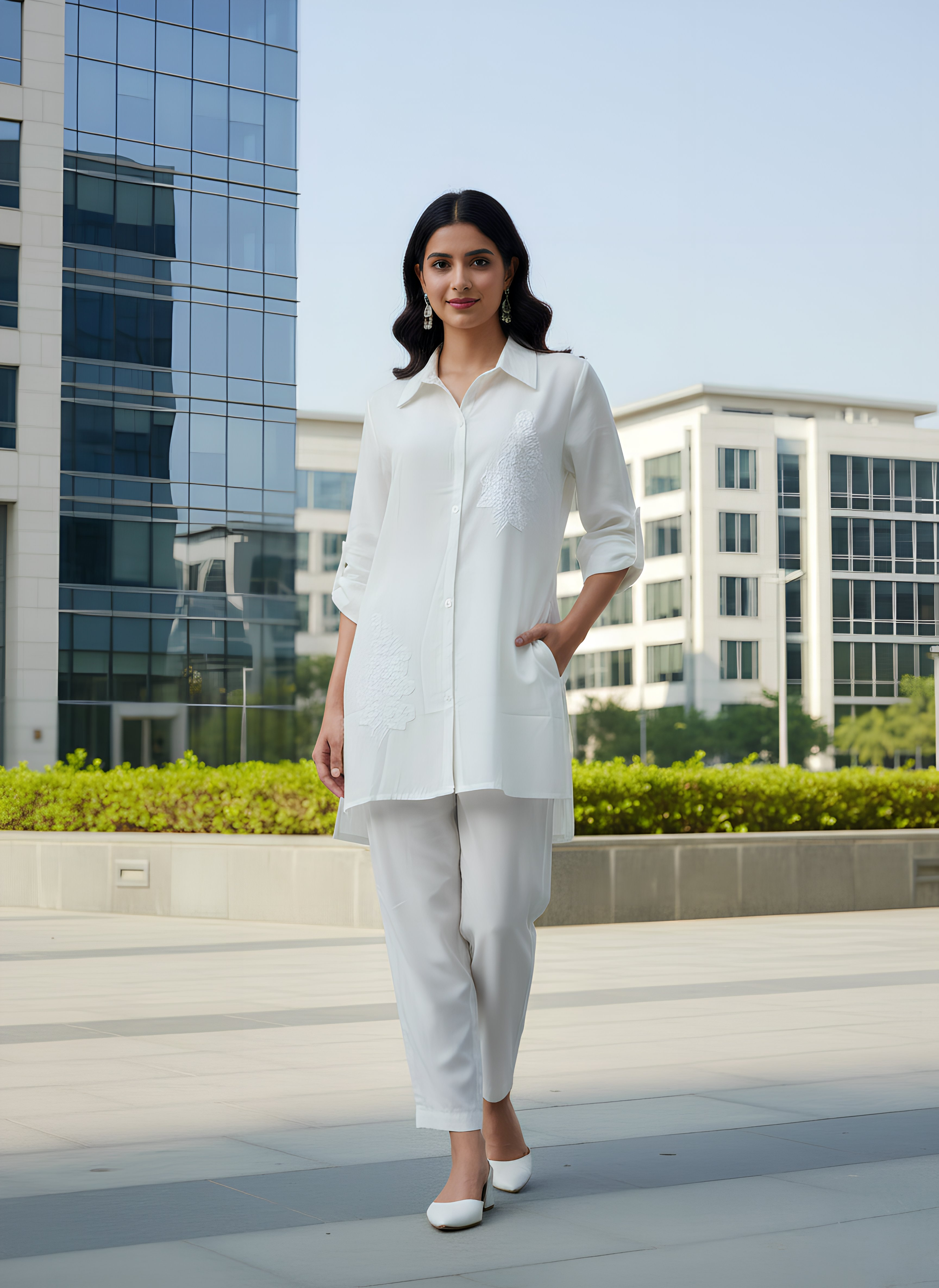 Crystal White Co-ord Set