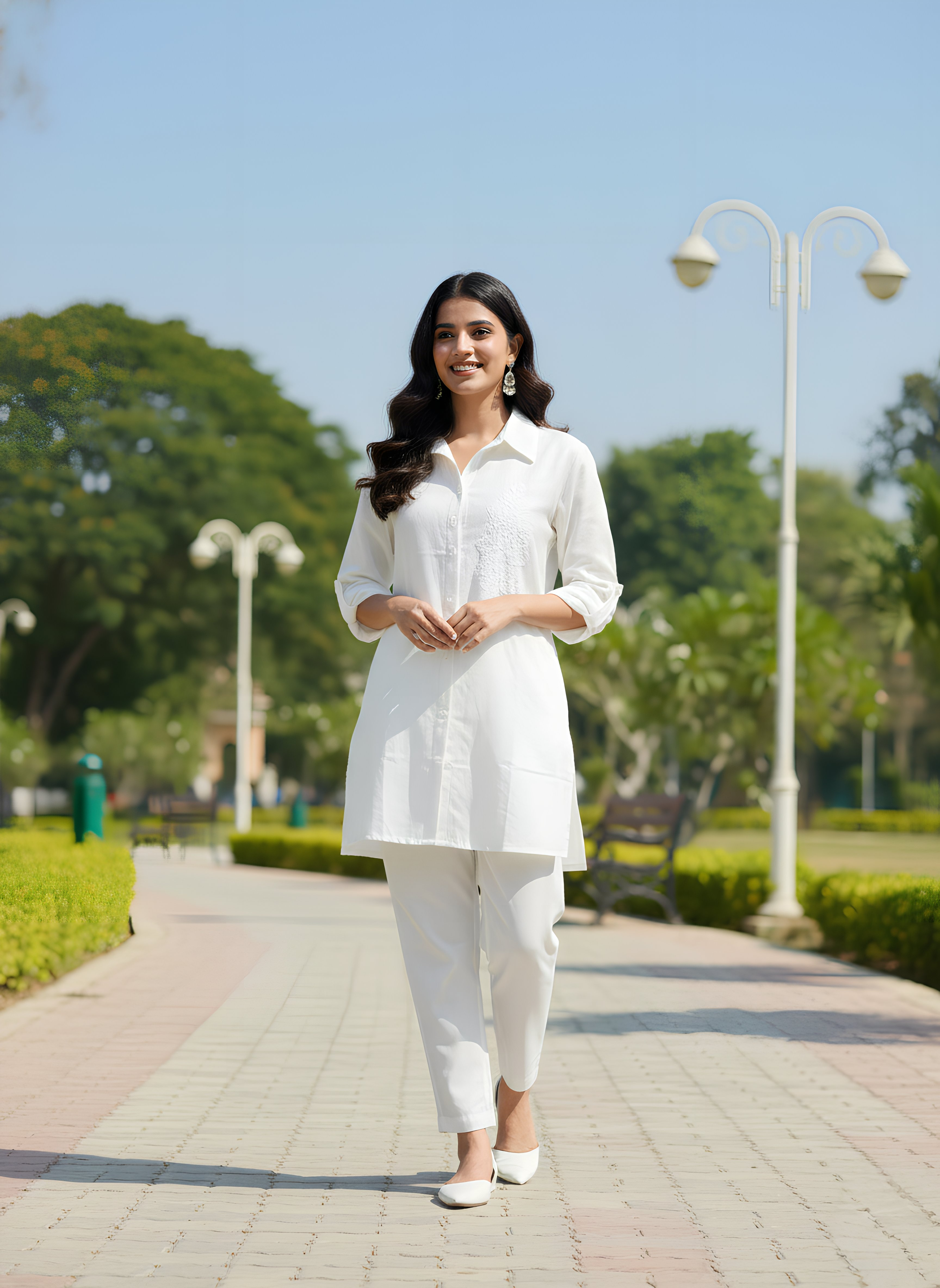 Crystal White Co-ord Set