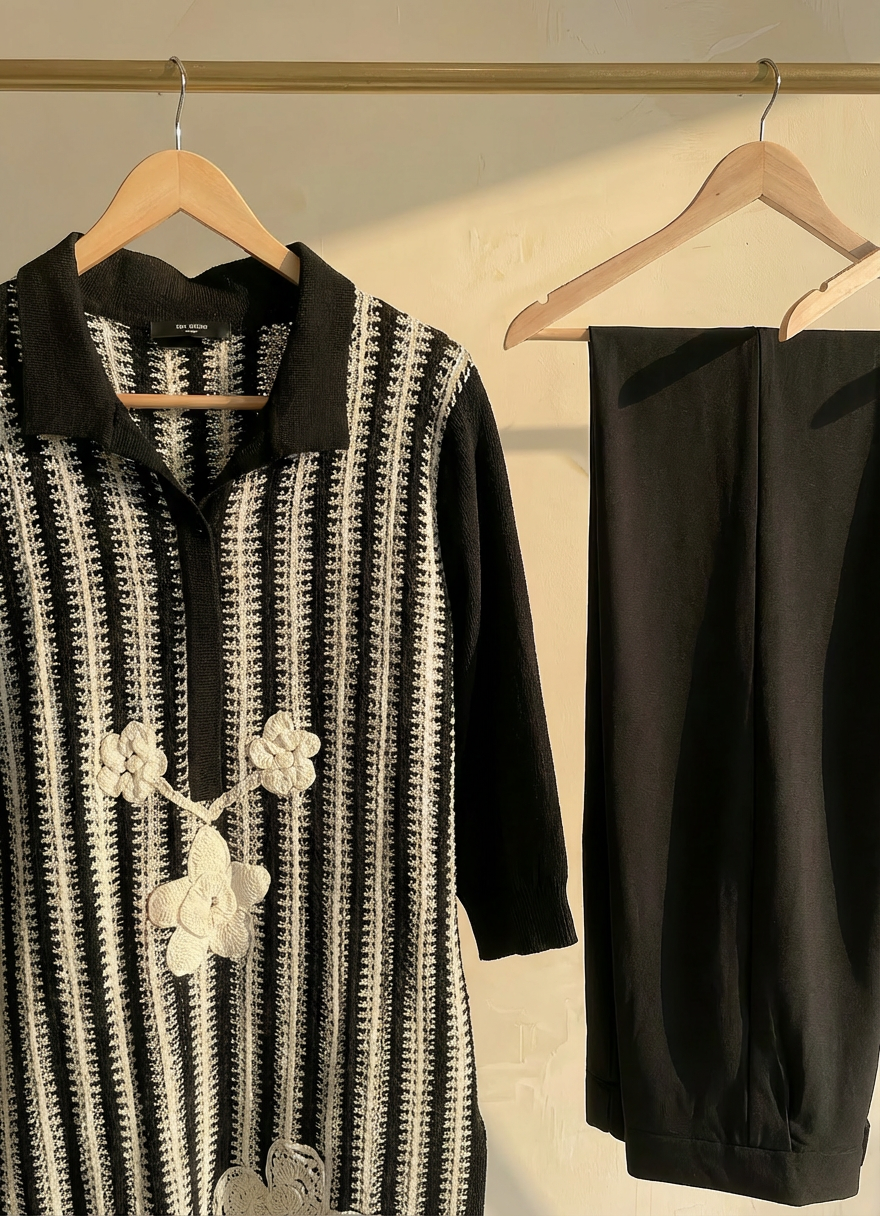 Black Bloom Co-ord Set