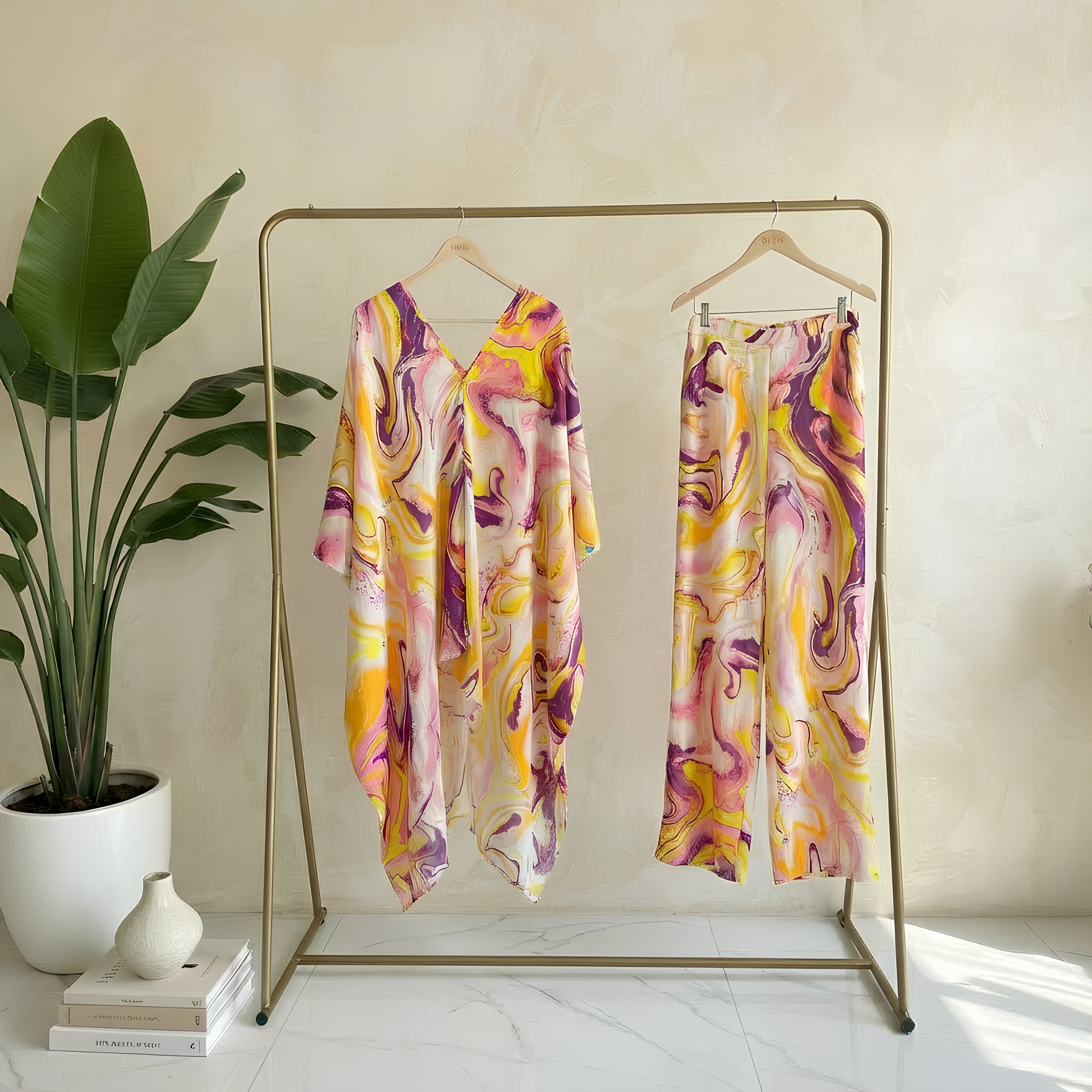 Sunset Swirl Kaftan Set