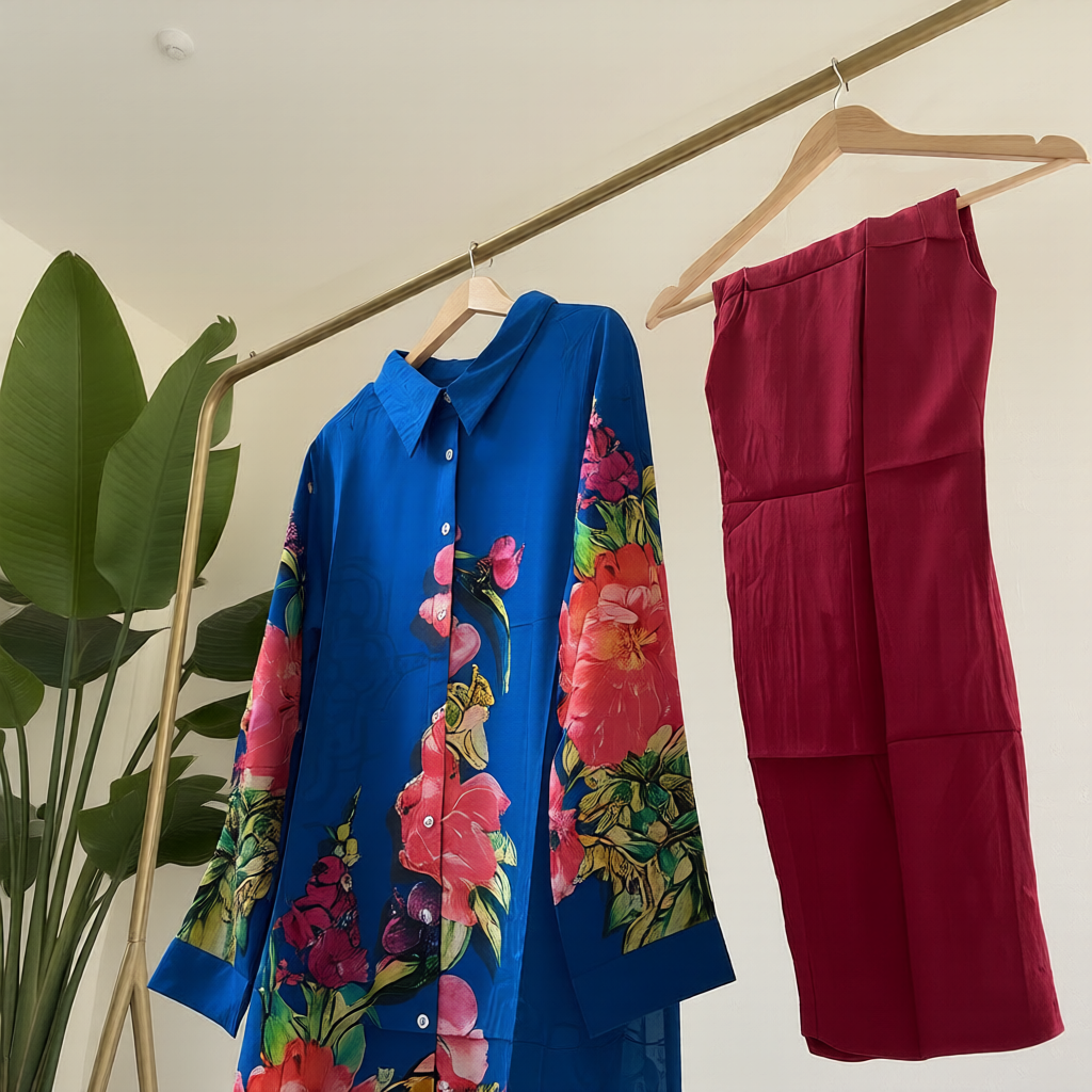 Floral Paradise Blue Kurta