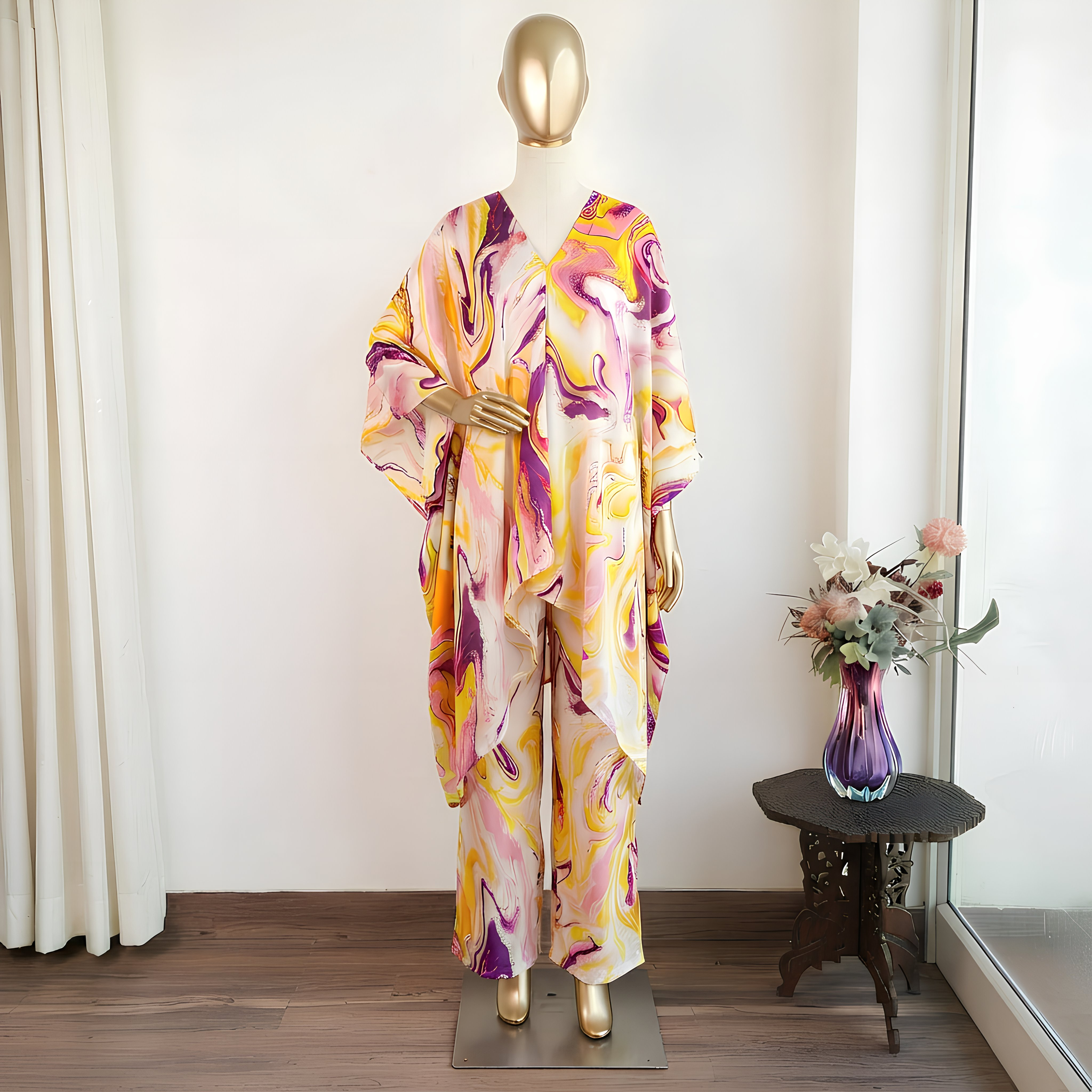 Sunset Swirl Kaftan Set
