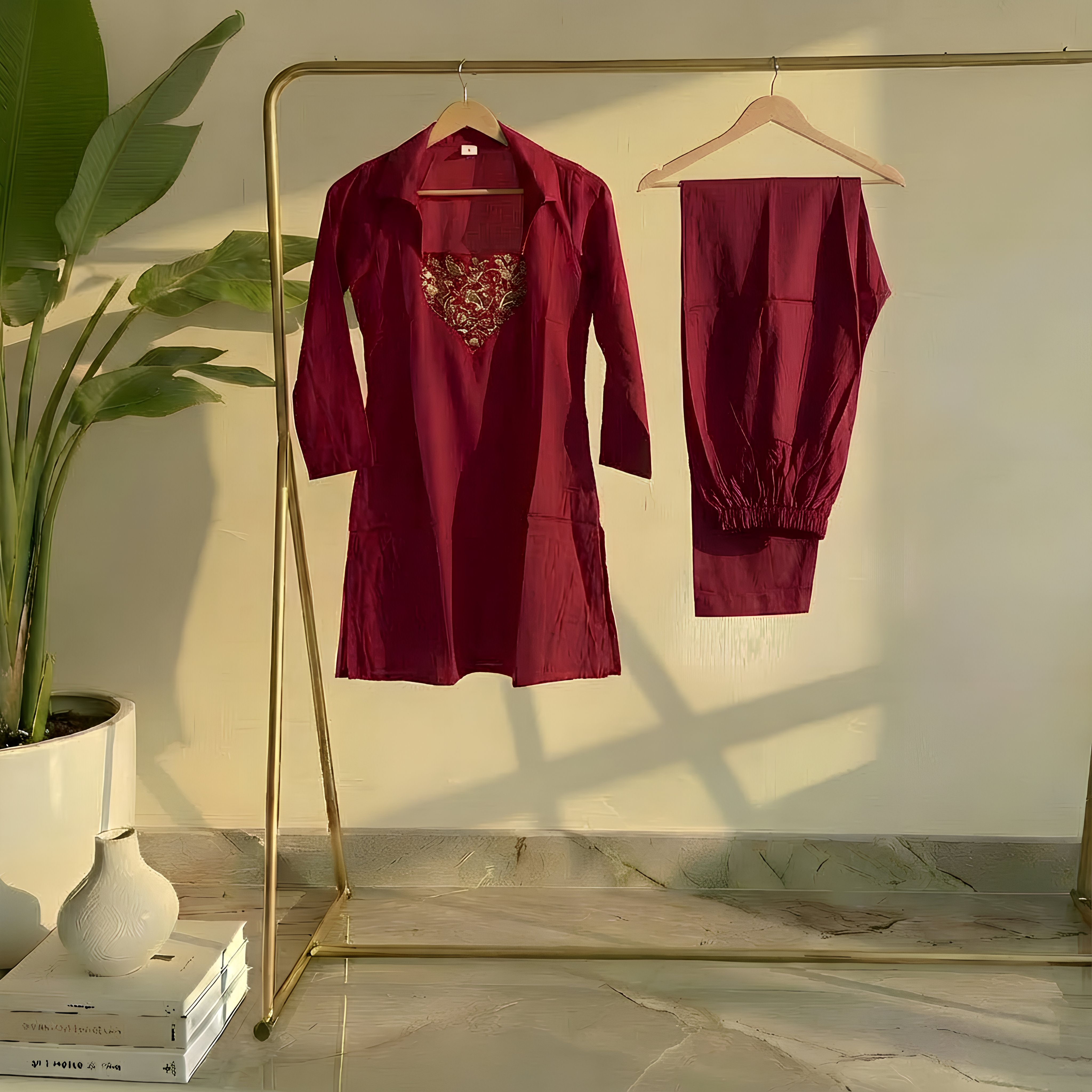 Maroon Radiance Co-ord Set