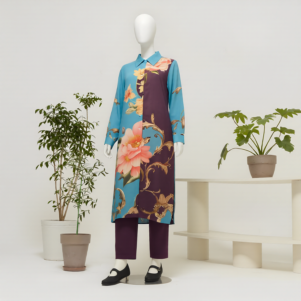 Royal Azure Blossom Co-ords