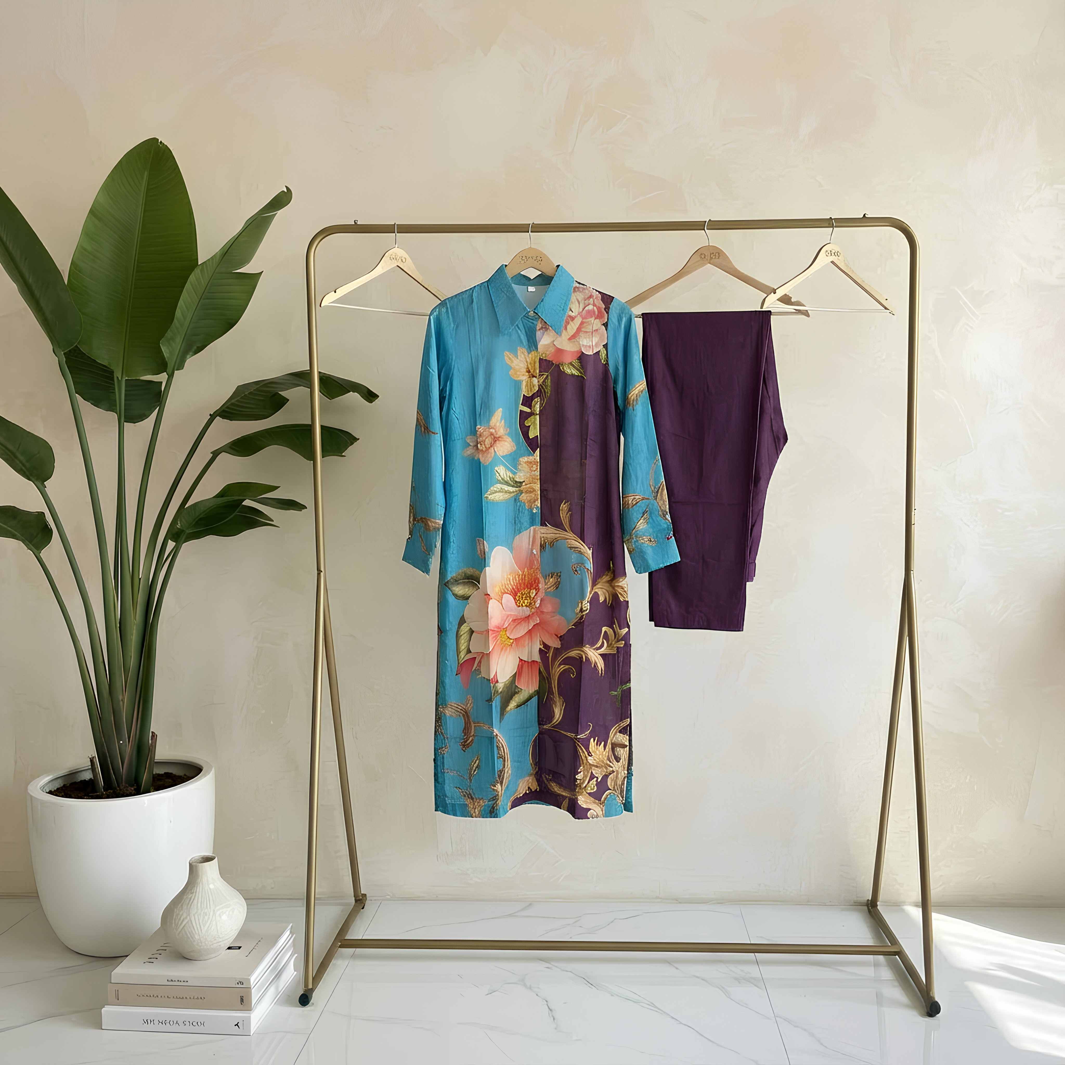 Royal Azure Blossom Co-ords