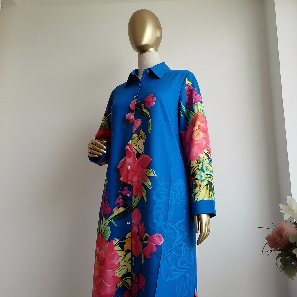Floral Paradise Blue Kurta