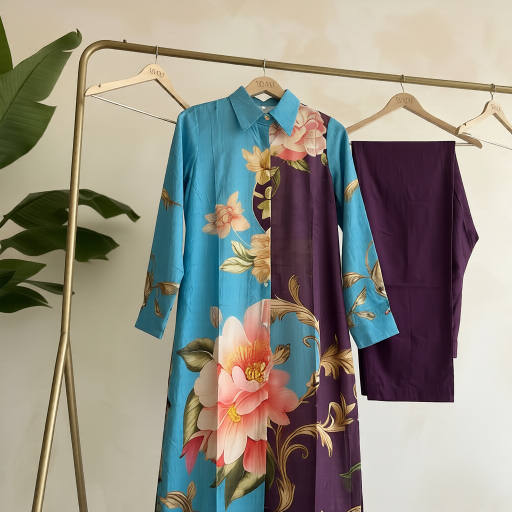 Royal Azure Blossom Co-ords