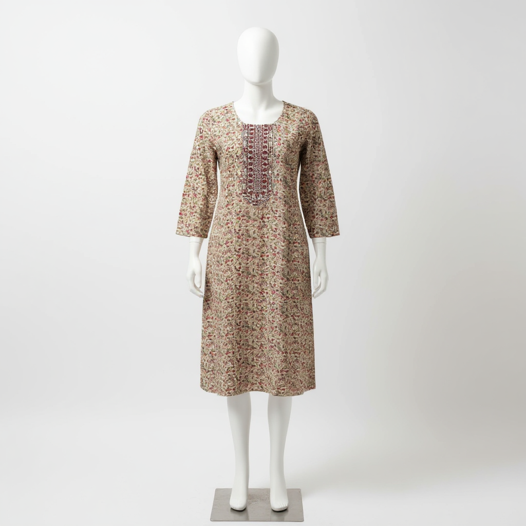 Floral Beige Kurta  HO 5