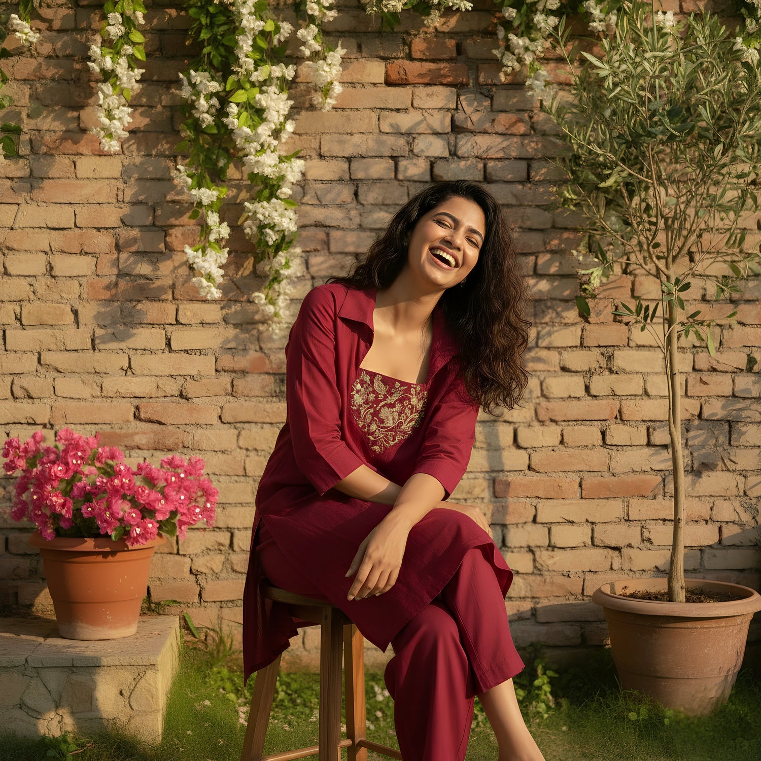 Maroon Radiance Co-ord Set