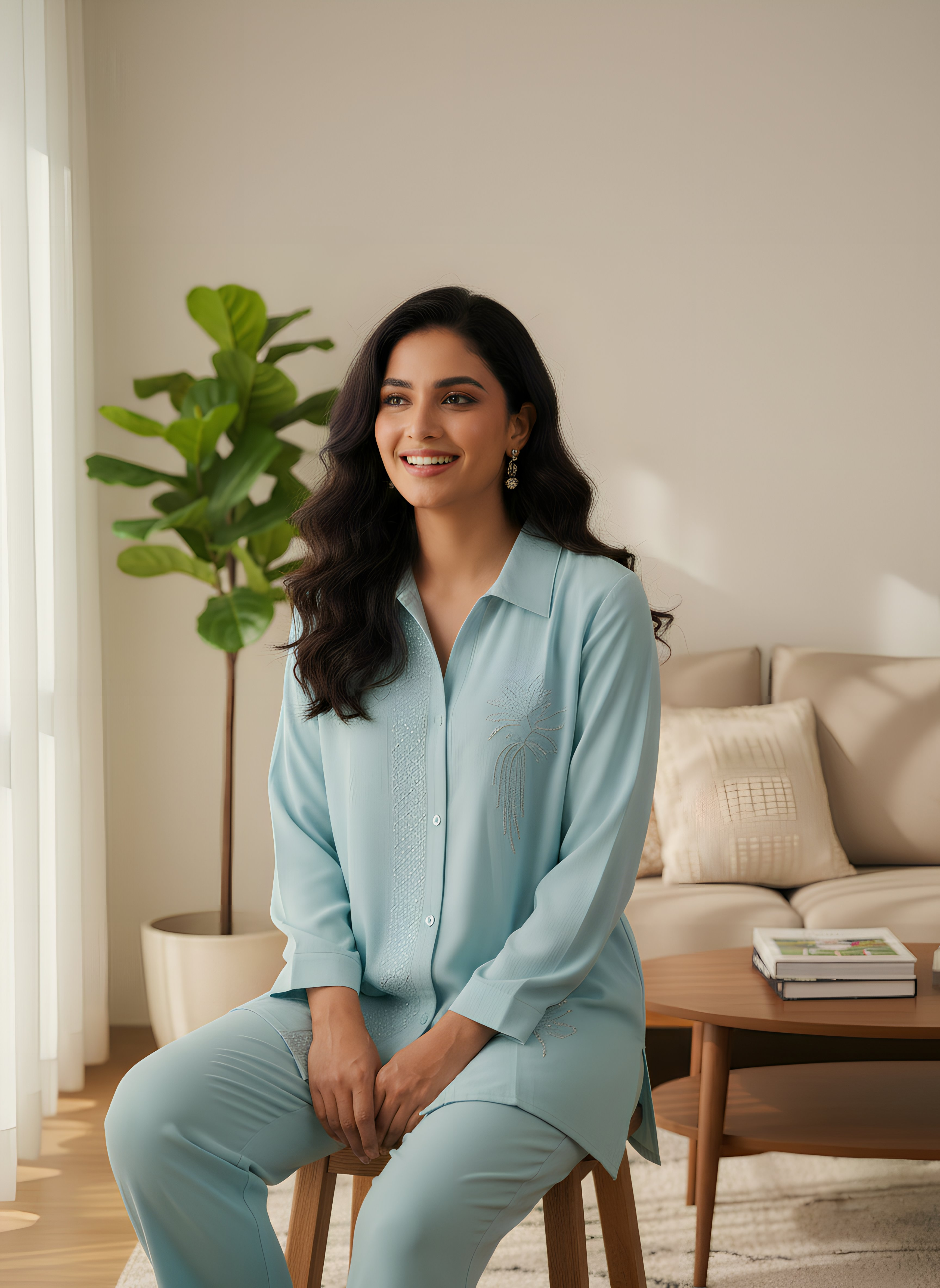 Aqua Bloom Co-ord Set