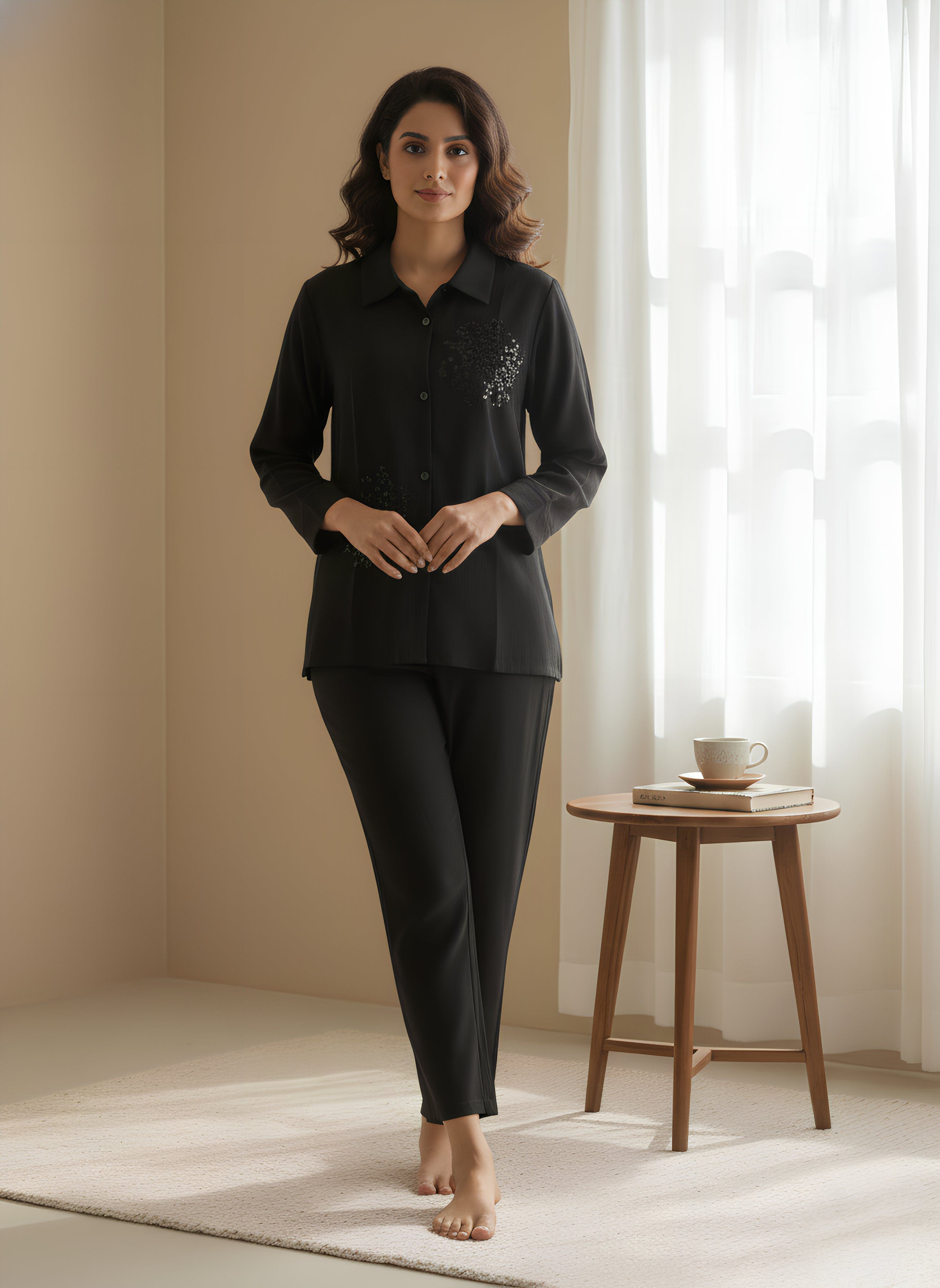 Black Blossom Co-ord Set