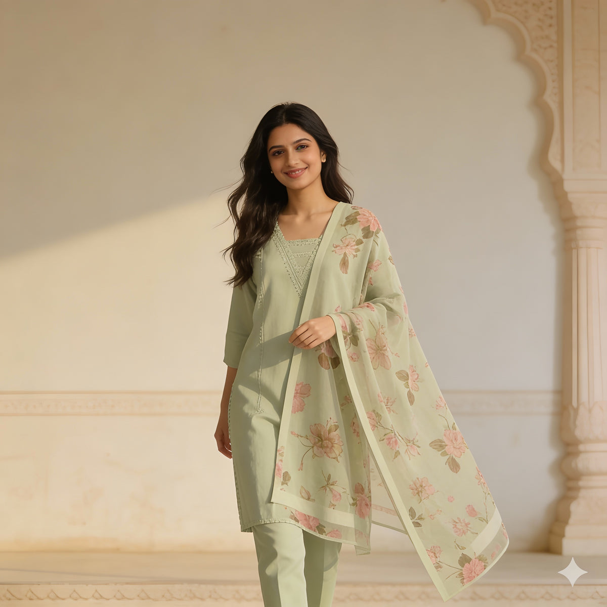 Mint petal kurta set MR 14 c