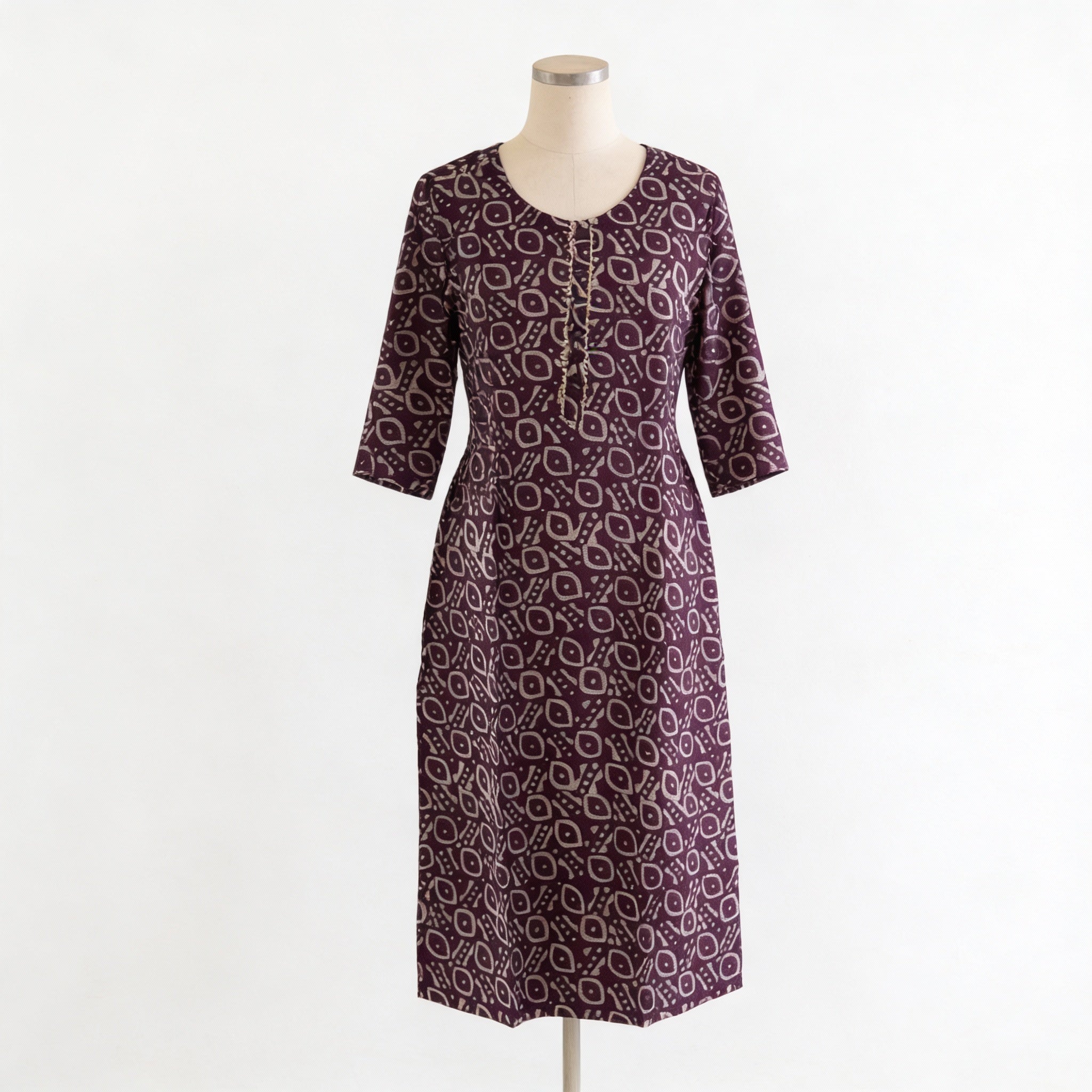 Maroon Bandhani-Inspired Printed Straight Cotton Kurta HO2 XL4