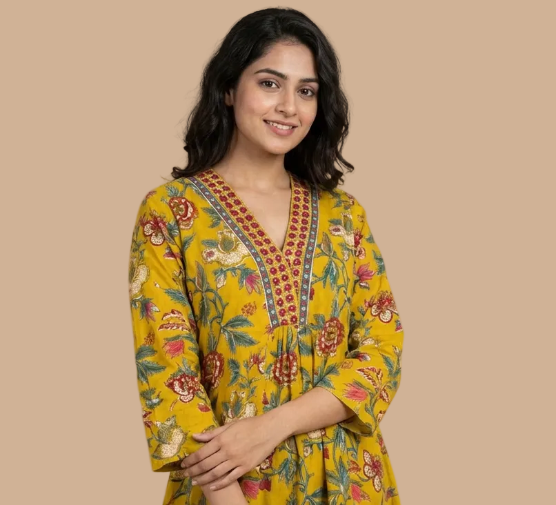 Printed cotton kurtis for women – Fabric & Co
