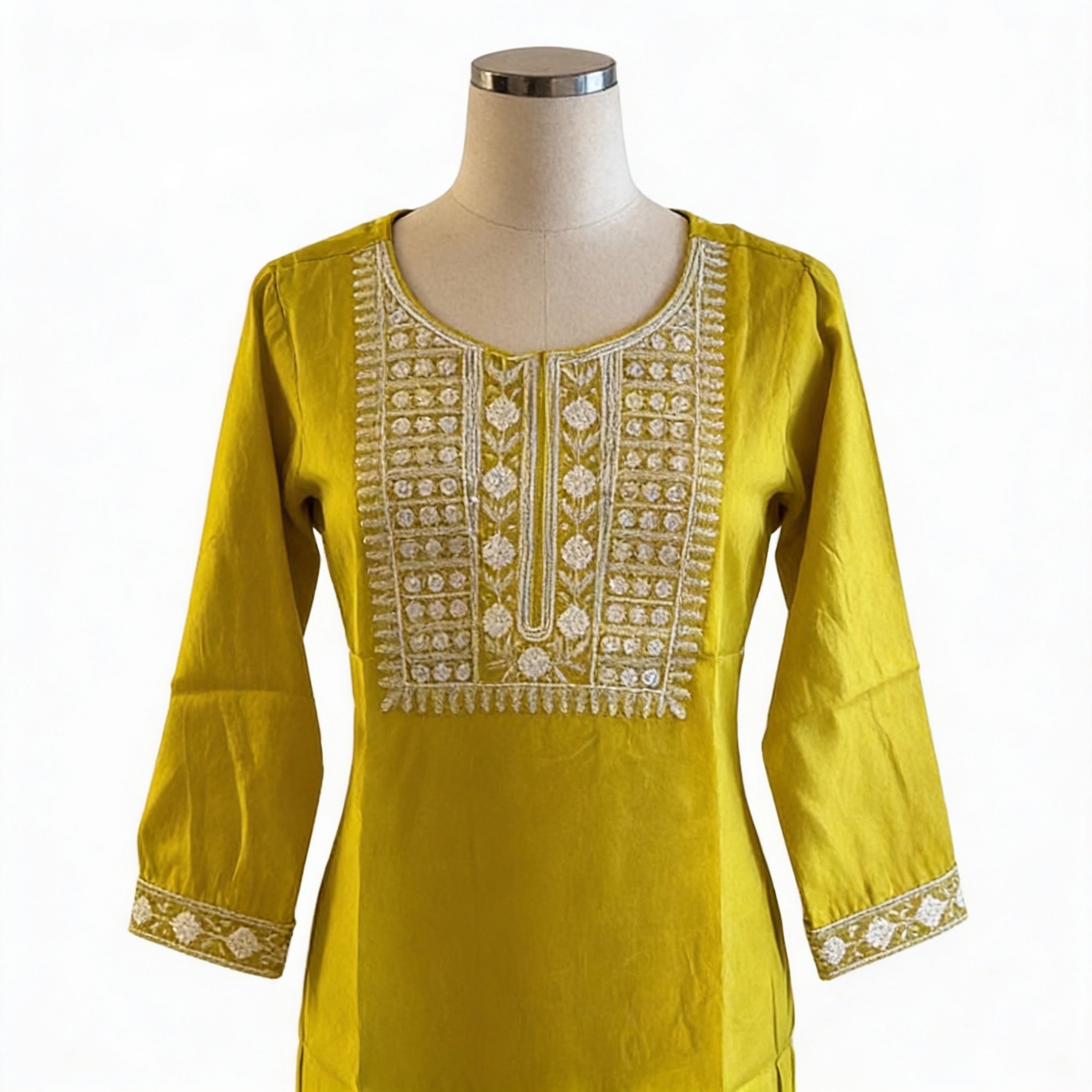 Elegant Mustard Yellow Embroidered Straight Kurta HO 2 S6