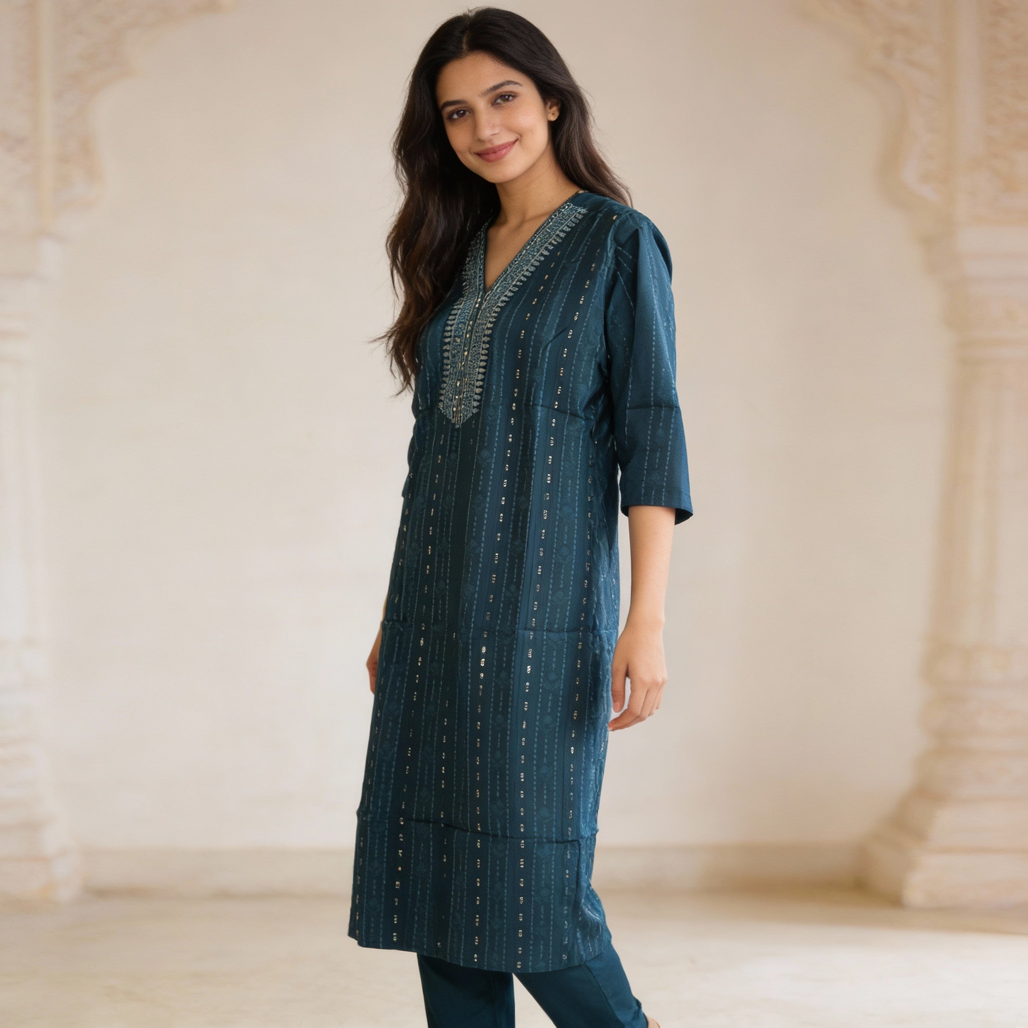 Dark Green Printed Kurta HO 6 - GREEN