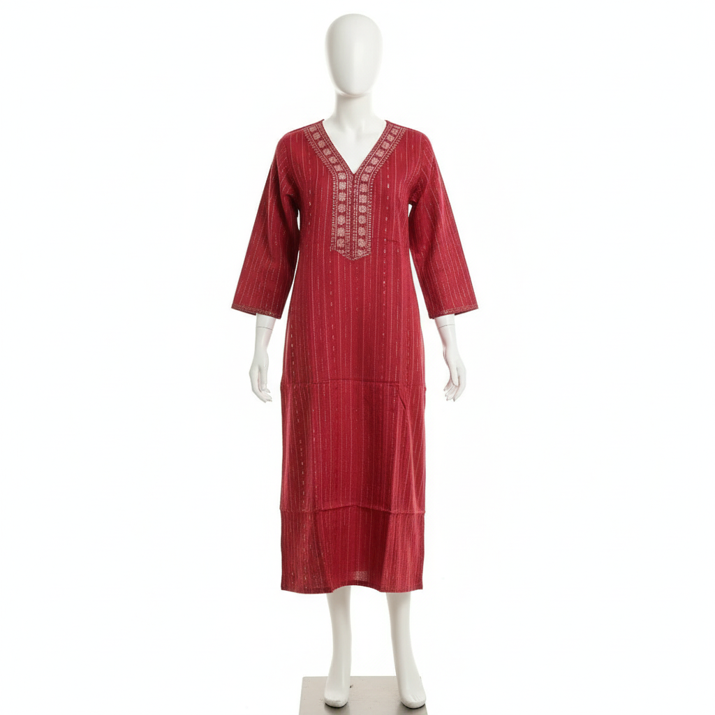 Wine Red Kurta HO 6 - RED