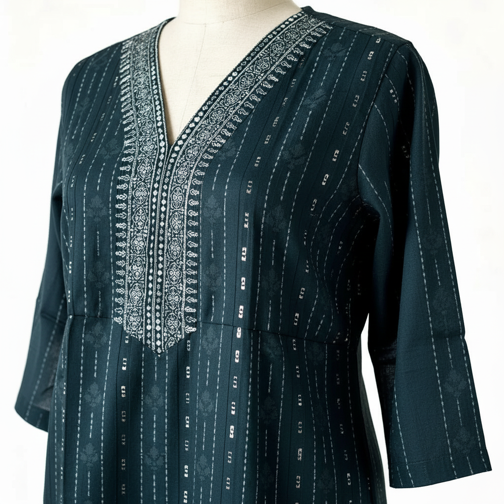 Dark Green Printed Kurta HO 6 - GREEN