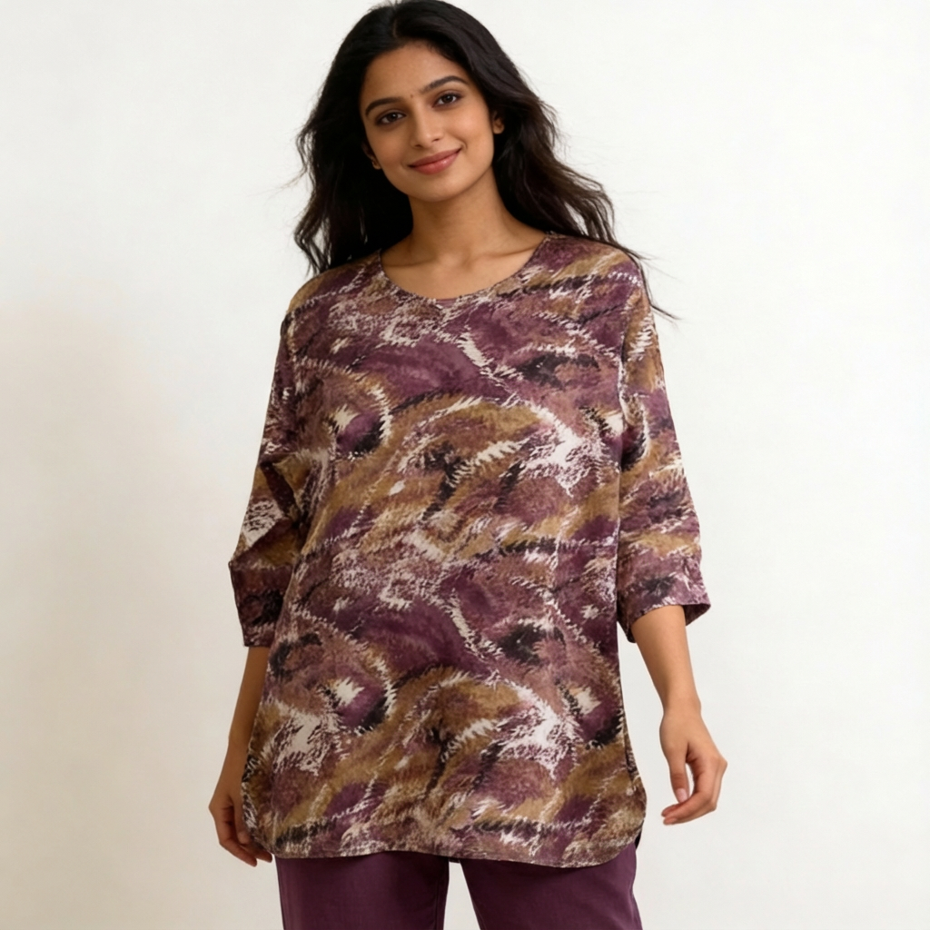 Earthy Abstract Print Straight Kurta HO2 2XL-8