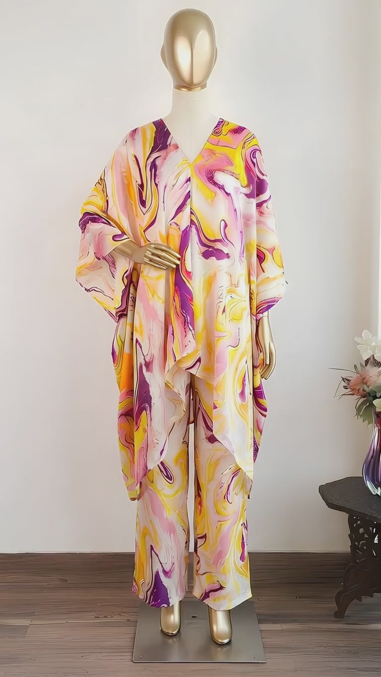 Sunset Swirl Kaftan Set